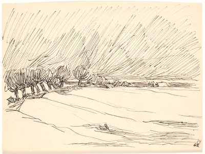 ポプラのある冬景色 作： Fritz Syberg