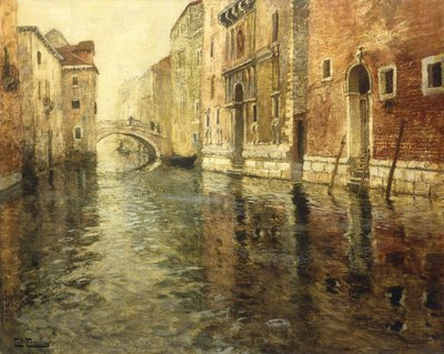 ヴェネツィアの運河の風景 作： Frits Thaulow