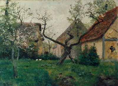 開花中のリンゴの木 作： Fritz Thaulow