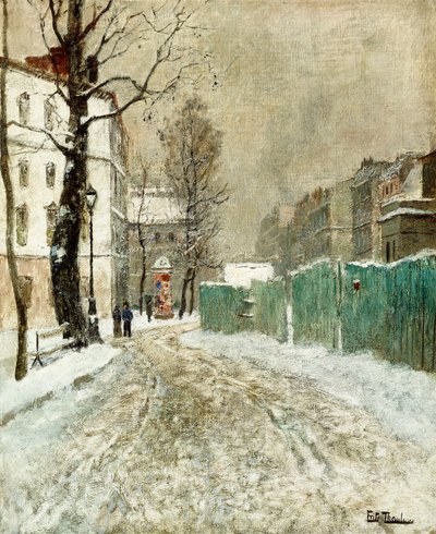 モンマルトルのバックストリート、 作： Frits Thaulow