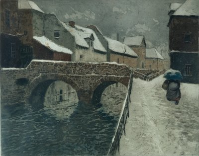 アミアンの橋（カラーエッチング） 作： Fritz Thaulow