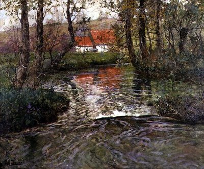 リバーサイドの建物 作： Fritz Thaulow