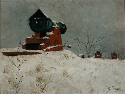大砲、アーケシュフース 作： Fritz Thaulow