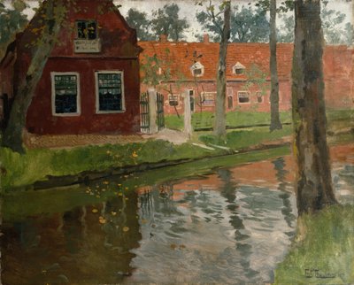 フォレンダム、赤い家、水から 作： Fritz Thaulow