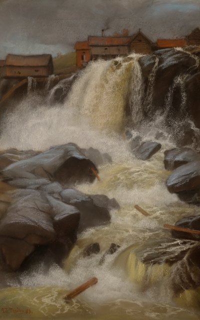 ハウグの滝、モダム 作： Fritz Thaulow