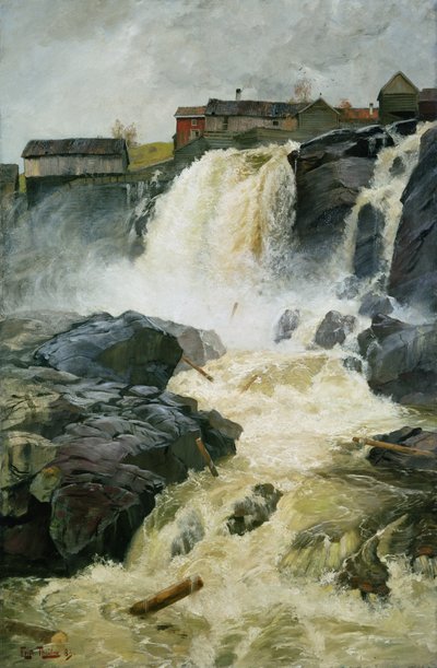 ハウグの滝、モダム 作： Fritz Thaulow
