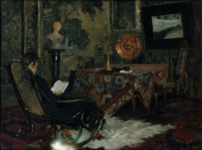 インテリア、グリーニ 作： Fritz Thaulow