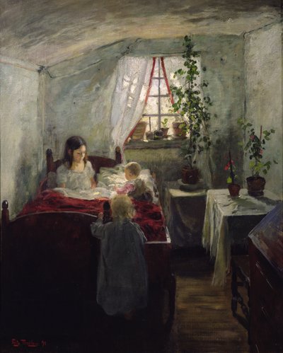 子供がいるインテリア 作： Fritz Thaulow