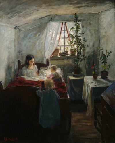 子供がいるインテリア 作： Fritz Thaulow