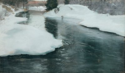 春の雪解け 作： Fritz Thaulow