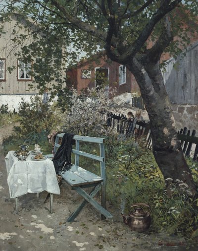 庭の夏の日 作： Fritz Thaulow