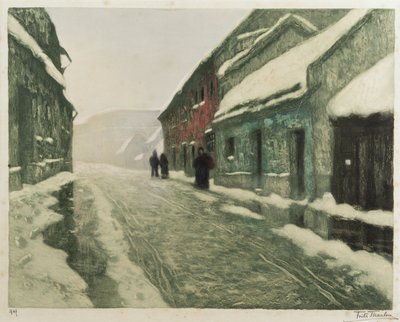 雪解け（手彩色エッチング） 作： Fritz Thaulow