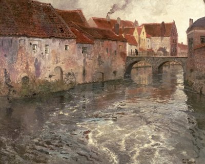 アントワープ（またはオウデナード）の橋、1902年 作： Frits Thaulow
