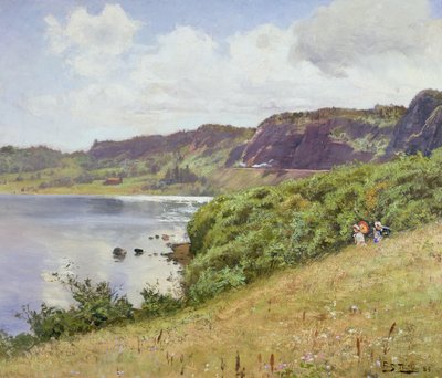 1883年、ノルウェーの田舎を歩く2人の女性 作： Frits Thaulow