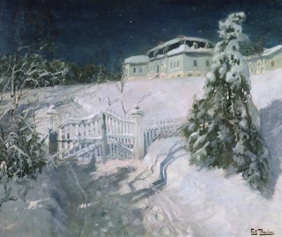 無題（キャンバスに油彩） 作： Fritz Thaulow