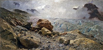 Glacier（油彩・キャンバス） 作： Fritz Wilhelm Rabending