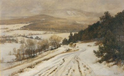 冬のタウヌス山脈、1900年以前（キャンバスに油彩） 作： Fritz Wucherer