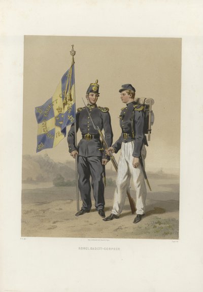 図版はDardel, Fritz von og utgitt av Bonnier (se, 1863)の「Svenska och norska arméerna, samt flottorna i deras nuvarande uniformering」からの引用です。 作： Fritz von Dardel
