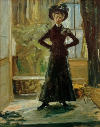 黒装束の娘の肖像 作： Fritz von Uhde
