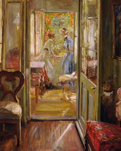 ポーチのアーティストの娘 作： Fritz von Uhde