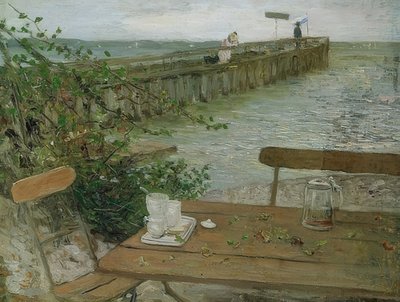 シュタルンベルク湖に着陸する桟橋。 1896年頃 作： Fritz von Uhde
