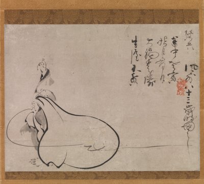 月を指す布袋、1650年。 作： Fugai Ekun