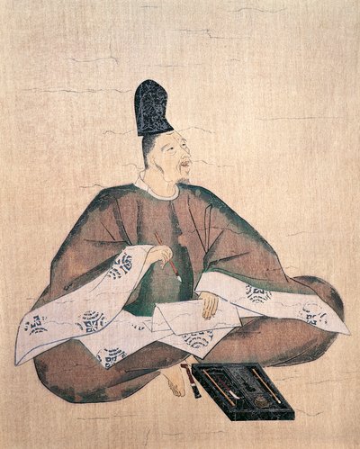 歌人山部赤人像（藤原信実筆）（1176年または1177年頃～1265年）日本、日本文明論 作： Fujiwara  Nobuzane