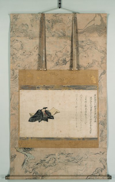 三十六人の詩人佐竹版源の下達の肖像 作： Fujiwara Nobuzane