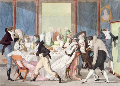 パリのお茶会、1800年頃 作： Fulchran Jean Harriet