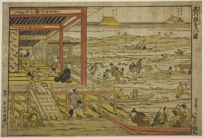 がてぇりんｇ しぇっｌフィｓｈ あｔ ぉｗ 地で あｔ 品川 （品川 潮干狩り の 図） 作： Furuyama Moromasa