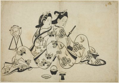 背中合わせに、一連の 12 のプリントから 作： Furuyama Moroshige
