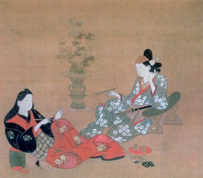 「俳優を楽しませる娼婦」、c1695 作： Furuyama Moroshige