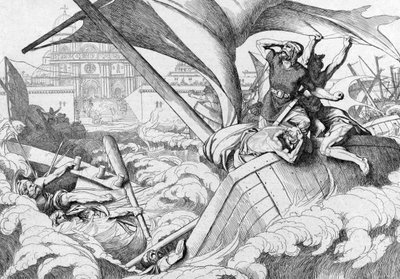 1839年以前のコンスタンティノープルでのRus艦隊の破壊 作： Fyodor Antonovich Bruni