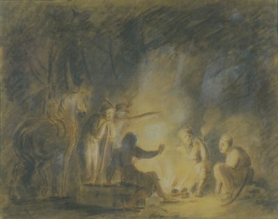 キャンプファイヤーにて、1806年 作： Fyodor Petrovich Tolstoy