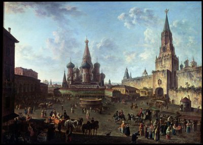 「モスクワの赤い広場」、1801年。 作： Fyodor Yakovlevich Alexeev