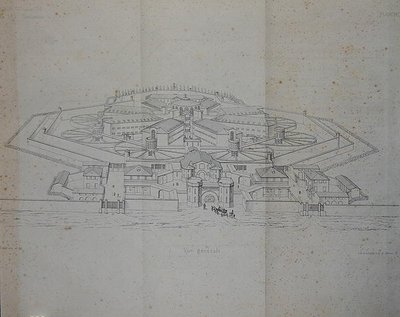 585人の囚人を収容するセル式刑務所の設計 作： G.A. Blouet