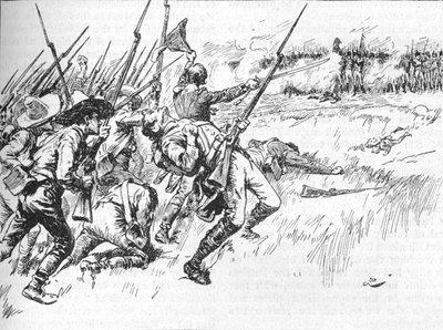 1902 年、アルバラード指揮下の師団は低地を越えていた 作： GB