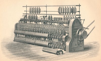 仕上げのロービング フレーム、Platt, Brothers & Co. Oldham 作、1874 年 作： GB Smith