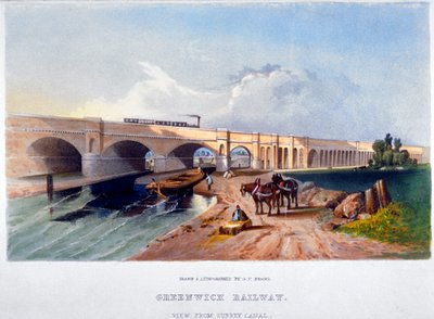 グリニッジ鉄道、デプトフォード、ロンドン、1836 作： GF Bragg