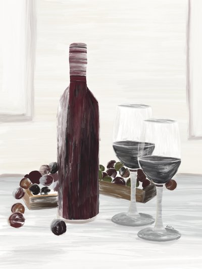 古典的なワインの静物画 作： 