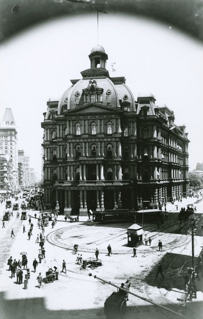 旧郵便局、ブロードウェイ、パークロウ、ニューヨーク市、1900年頃 作： G.P. Hall und Sohn