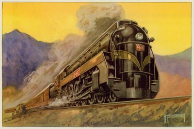 カナダ国鉄、Express Streamlined Locomotive No 6400、4-8-4 (色リソ) 作： G.P. Micklewright