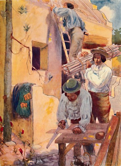 「農園を建てるユグノー」、1909 年 作： GS Smithard