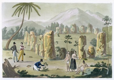 「古代人の家」、テニアン島、ジュールズフェラーリオの「ルコスチュームアンシアンエモデルヌ」のプレート31、1820年代から30年代に発行（206893も参照） 作： G. Bramati