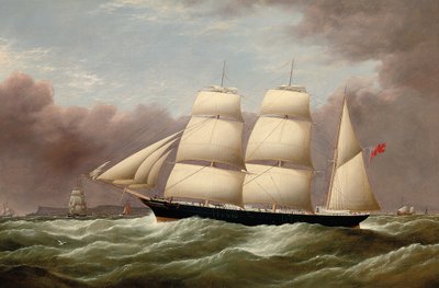 1860年、リバプールに向かう途中、スケリーズを離れたバークアルフレッドハーレイ 作： G. Dell