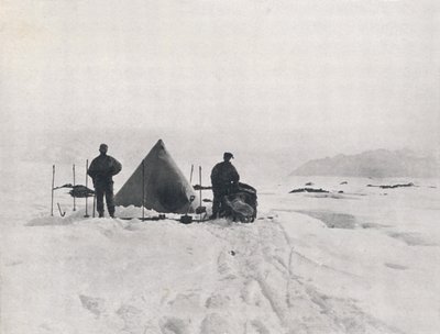 クレバスの間のリーバイスキャンプ、1912年、1913年 作： G. Murray Levick