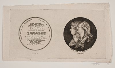 ルイ 16 世とその王妃と息子の肖像画をあしらったメダリオン 作： G. N. Angelo