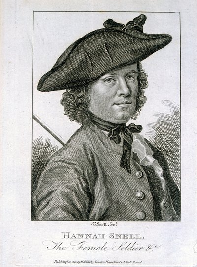 RSカービーから出版された1804年の女性兵士ハンナスネル 作： G. Scott