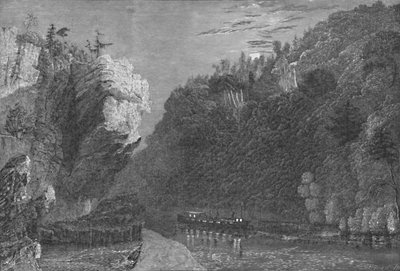 1883年、リトルフォールズ近くのエリー運河のブラフ 作： G. Wyand