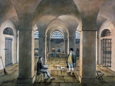 ホースモンガー レーン刑務所、ユニオン ロード、サザーク、ロンドン、c1826 の内部ビュー 作： G Yates